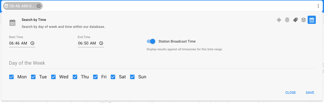 Search by time to locate media for missing keyword results