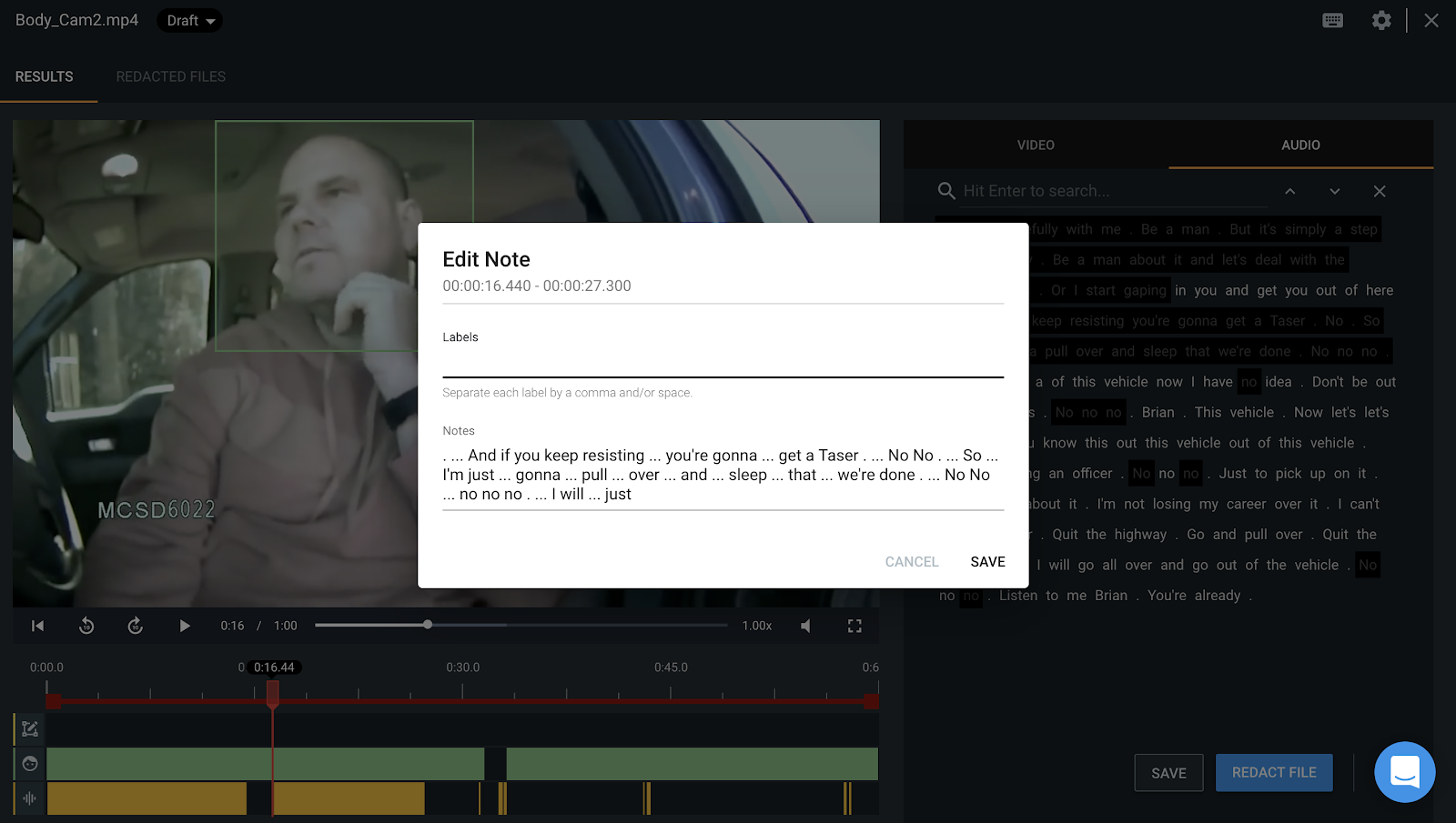Veritone Redact: Release Notes - May 2019