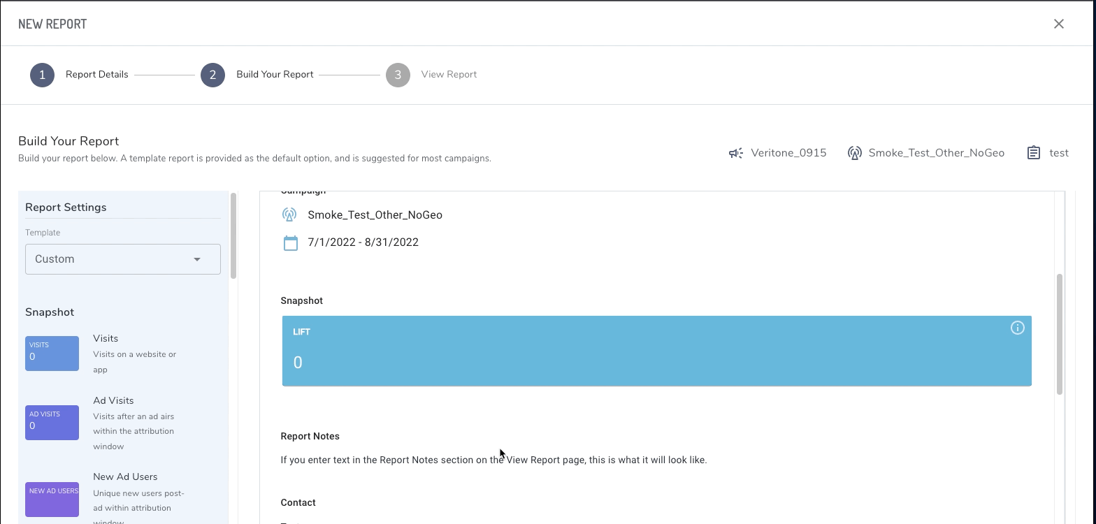 How to export and download a campaign report