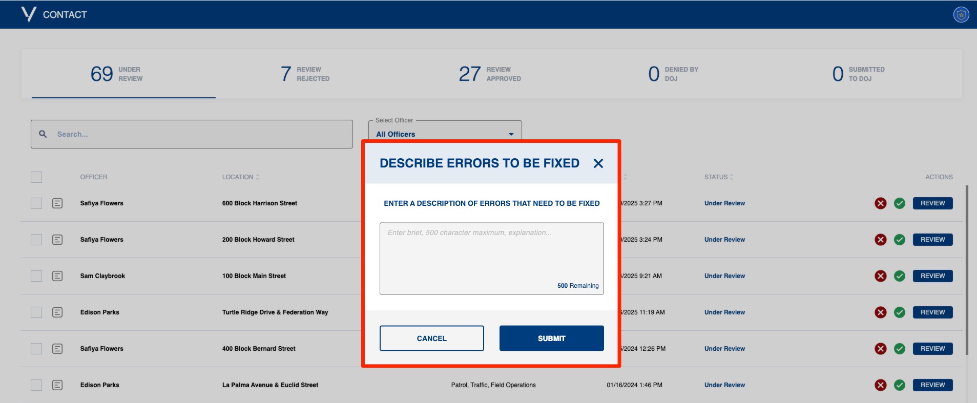 Reviewing, Approving & Denying RIPA Reports in Veritone Contact