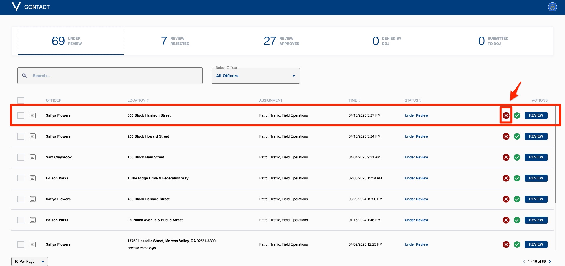 Reviewing, Approving & Denying RIPA Reports in Veritone Contact