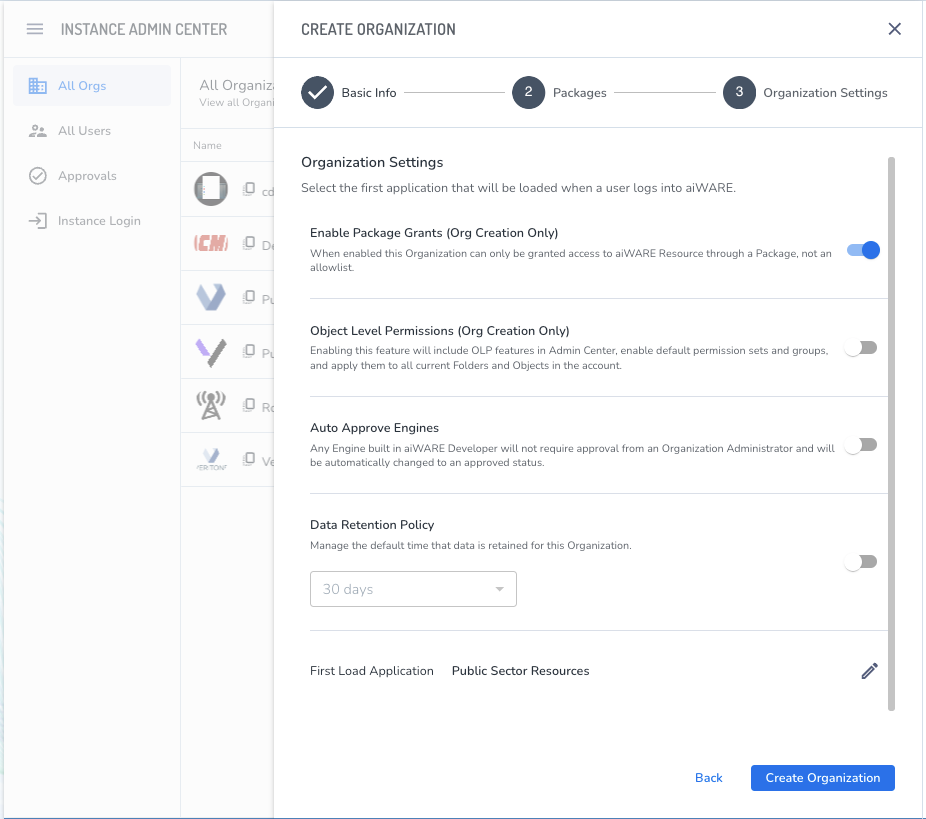 Create your first organization