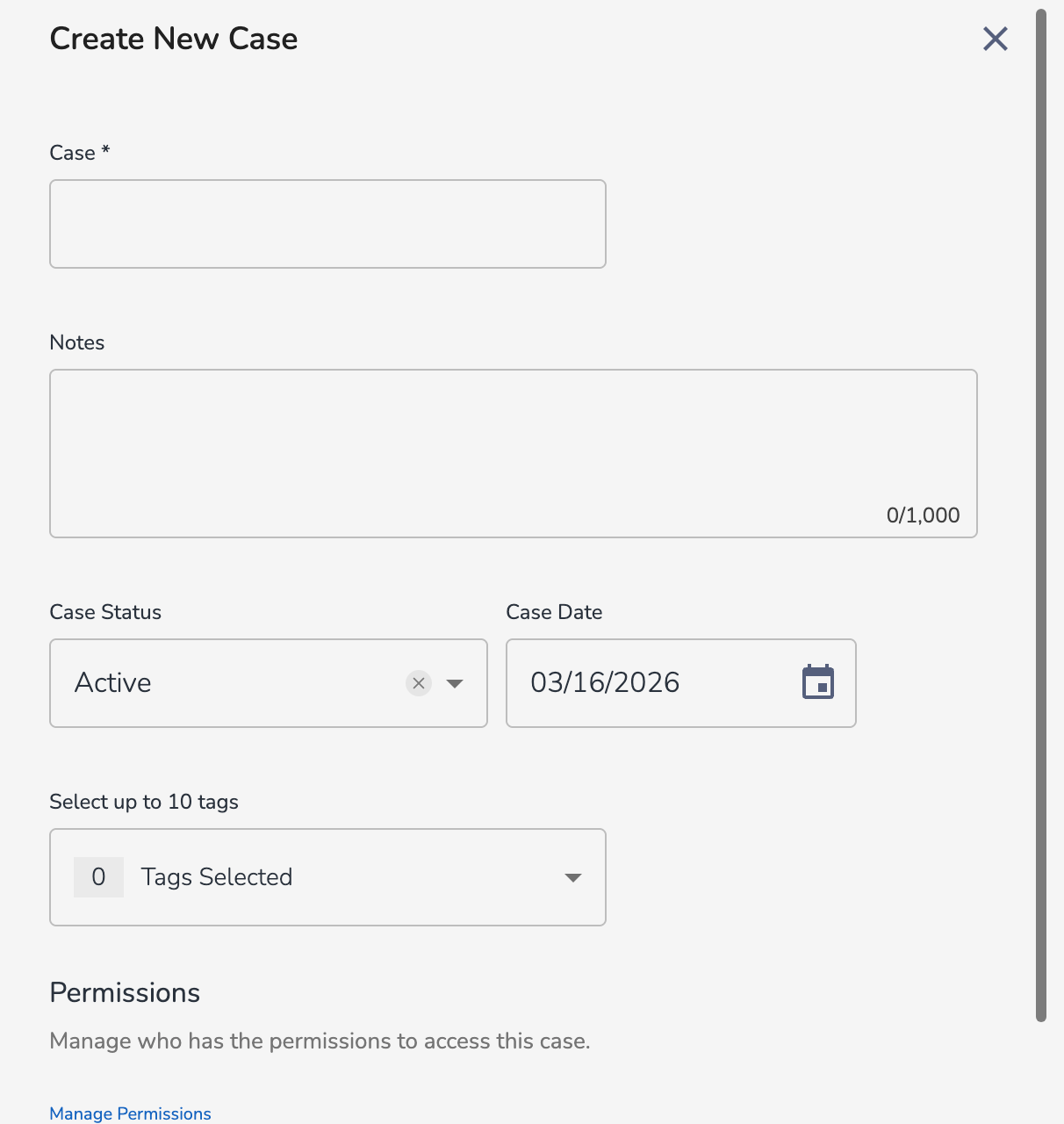 Creating and Securing Cases