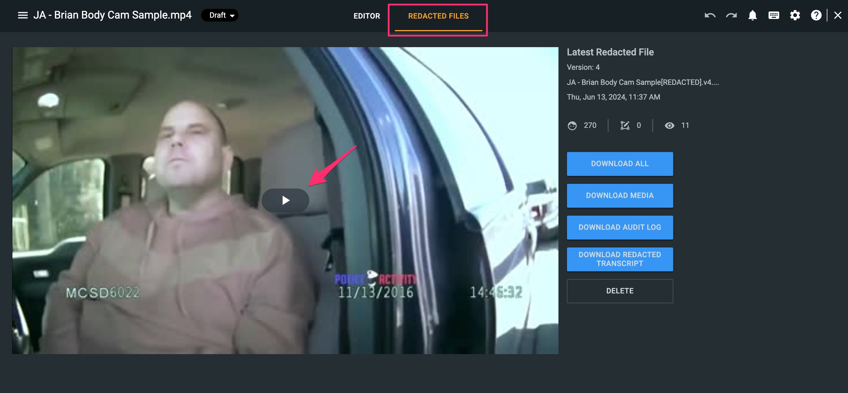 How to Generate, View, Download, and Delete a Redacted File