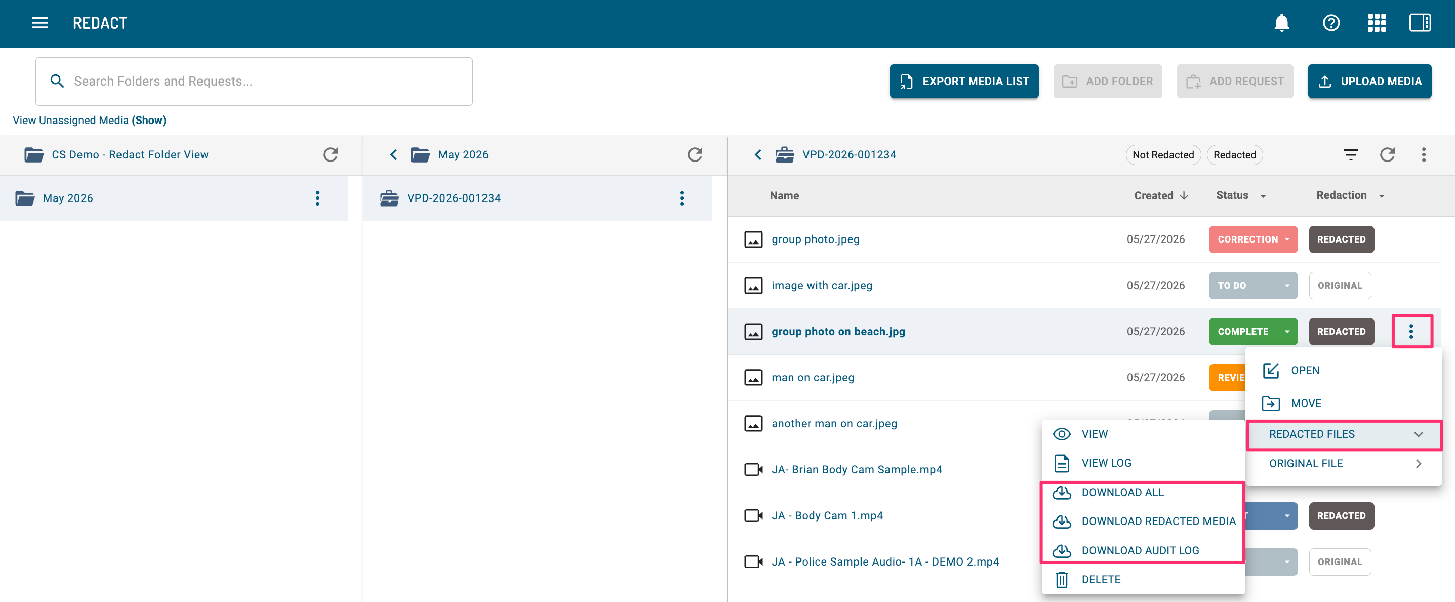 How to Generate, View, Download, and Delete a Redacted File