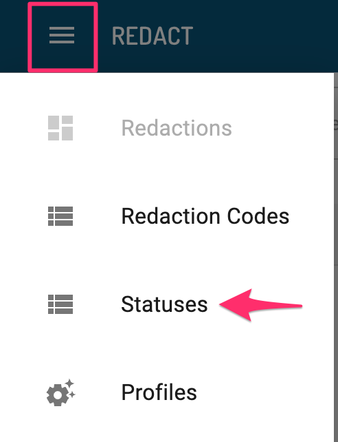 Redaction Statuses