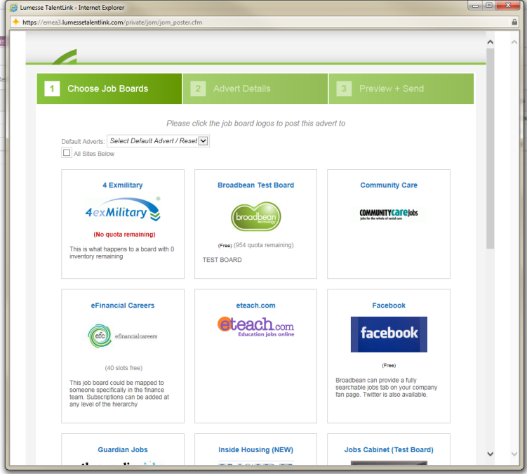 ATS TalentLink (Lumesse) posting process
